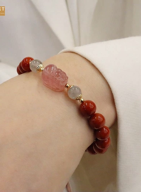 XKDDCT新款网红古风红色珠子手