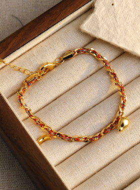 XKDDCT网红同款红绳手链小铃铛月