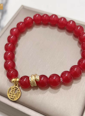 XKDDCT新款红手链女福牌吊坠简