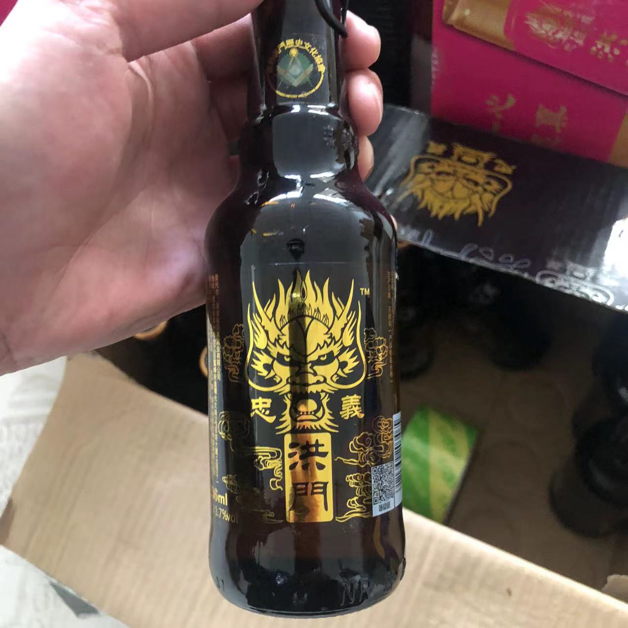 忠义洪门全麦精酿啤酒 口感醇厚清爽麦香 330ml*24瓶 - 图1