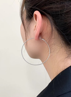 欧美ins夸张金属大圆圈圈细hoop