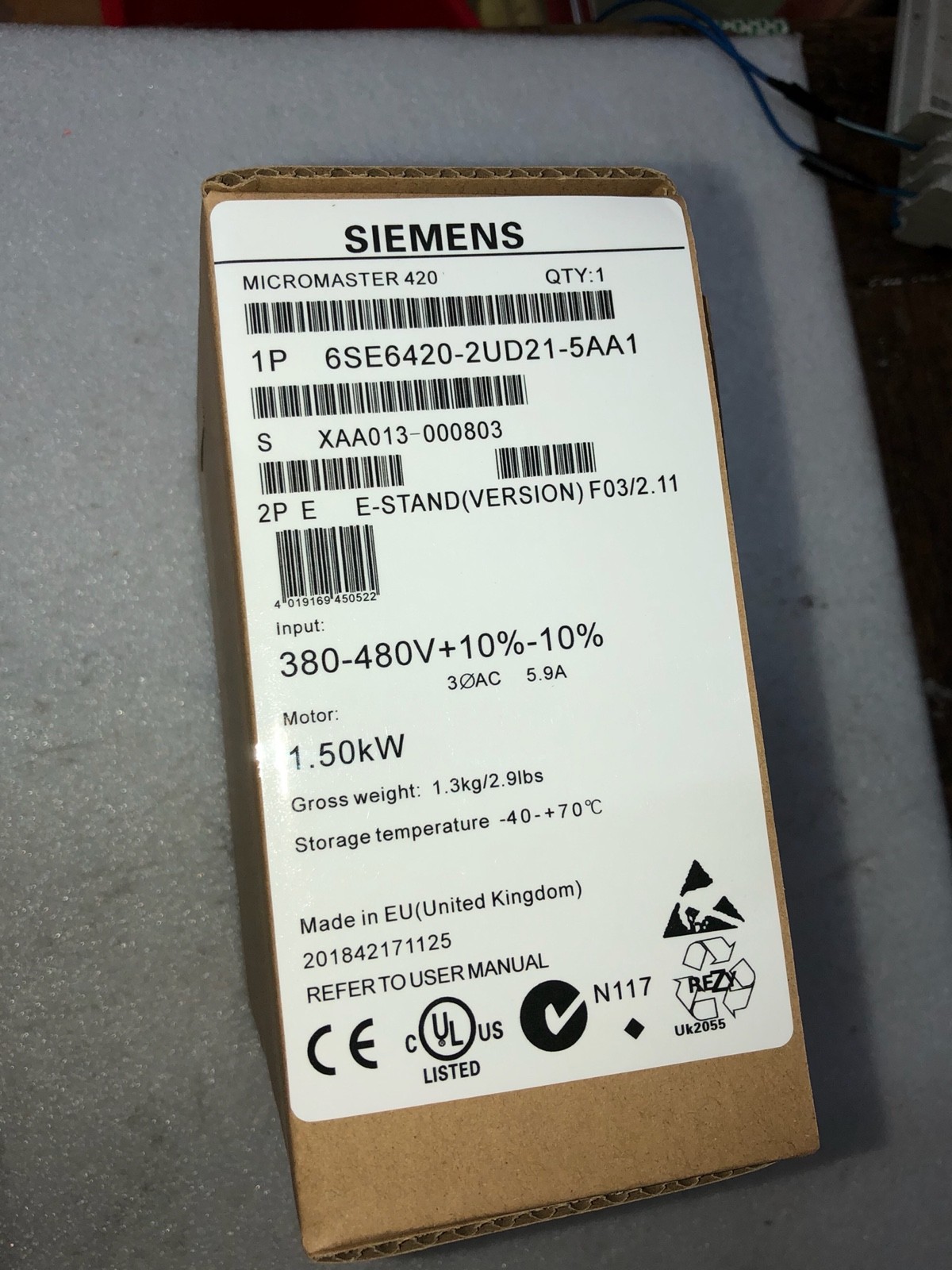 6SE6420-2UD21-5AA1 西门子MM420变频器1.5KW 6SE64202UD215AA1 - 图1