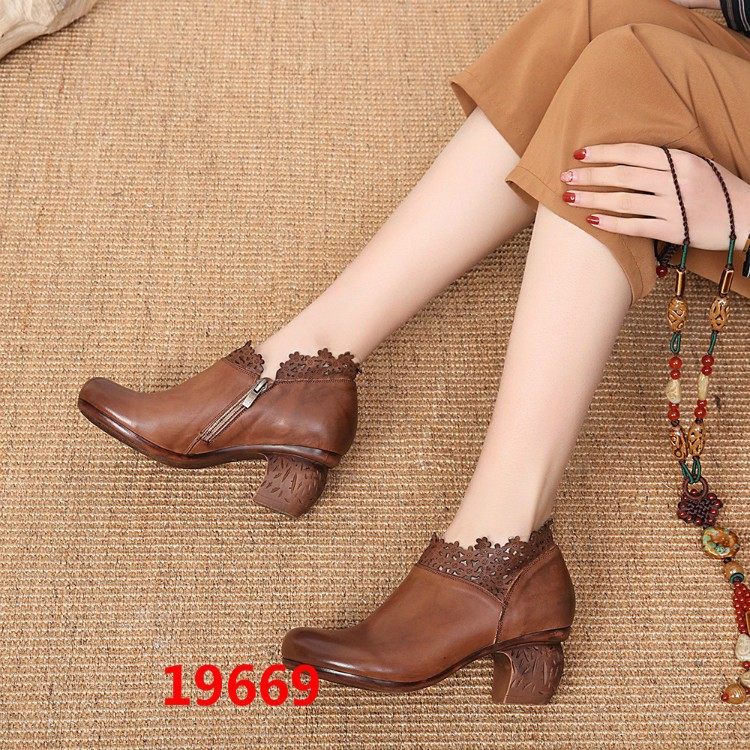 669木森鸟复古风黑色春秋粗跟蕾丝边妈妈鞋软底中年深口单鞋,淘宝优惠券,粉丝福利购,淘宝优惠卷