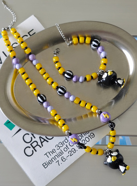 JMH小吴同学 三丽鸥酷企鹅趣味小众串珠项链可爱锁骨链日韩配饰