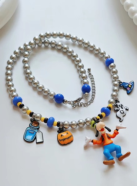 JMH小吴同学 原创迪士尼高飞可爱创意吊坠项链个性趣味锁骨链配饰