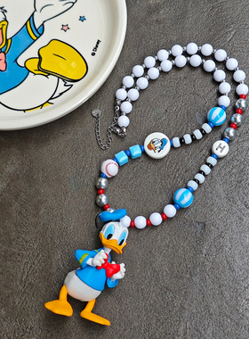 JMH小吴同学 小众原创唐老鸭卡通项链日韩可爱毛衣链个性潮流配饰