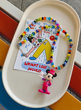 JMH小吴同学 原创正版迪士尼复活节米奇小众高级卡通水晶项链日韩