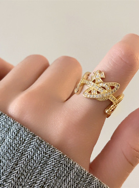 西太后星球指环三个环绕土星戒指女小众设计高级轻奢气质时尚个性