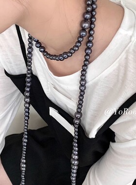 贝珠珍珠长项链女多用辣妹腰链