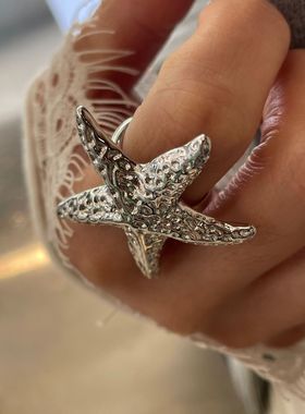 韩系圈圈多层缠绕戒指时尚小众简约百搭海星叠戴ins风食指指环