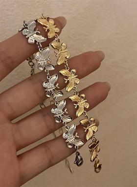 蝴蝶颈链choker金属锁骨链女