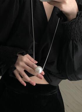 other不锈钢锁骨链女大珍珠