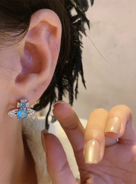 西太后土星人鱼之泪项链女ins风2025新款爆款潮小众设计高级感耳