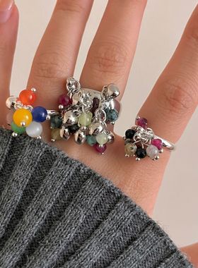 简约百搭女生款金属可晃动戒指圈