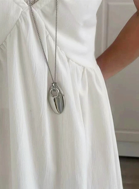 2024年春夏银色向日葵长款颈链