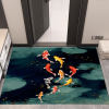 Horizontal entry nine fish blue home floor mat green fish koi home floor mat swimming into the fish pattern mat foyer