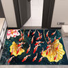Horizontal entry nine fish blue home floor mat green fish koi home floor mat swimming into the fish pattern mat foyer