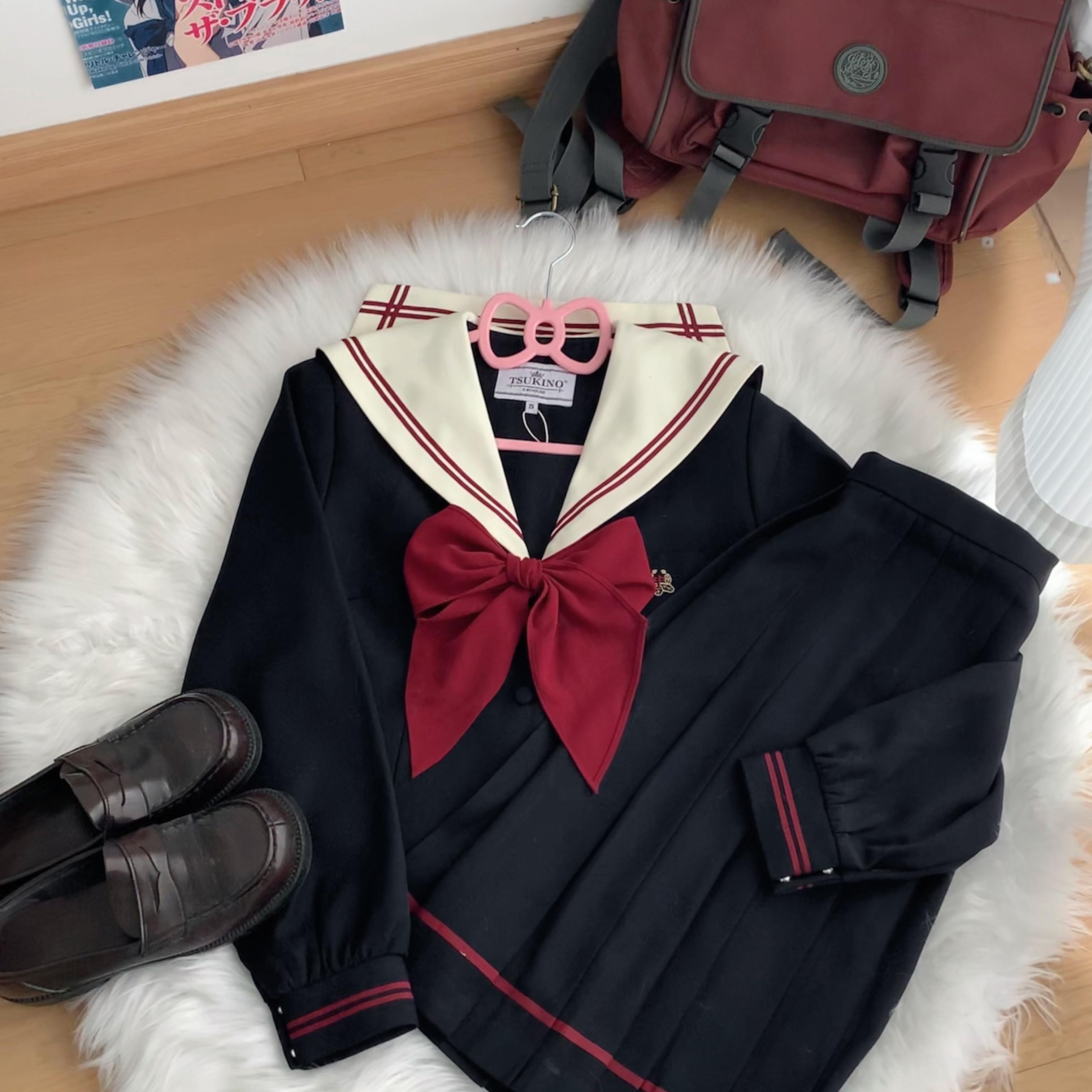 【月野HOUSE】*落枫中*原创设计冬服赤二本秋冬氛围感JK制服 - 图3