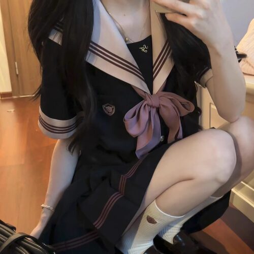 【月野HOUSE】*淑吉高*原创温柔蔷薇粉三本冬服日系JK制服套装 - 图2