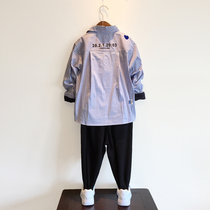 Spring Autumn Season Boy Long Sleeve Striped Shirt Children Blue Blouses CUHK Childrens Clothing Casual Pure Cotton Lining 2023