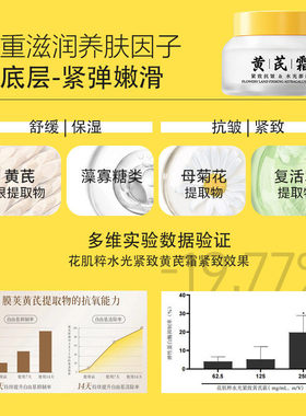 花肌粹黄芪霜老牌国货紧致去皱淡纹亮肤面霜日霜晚霜滋润贵妇膏