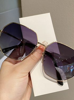 无防晒多边形复古男偏光墨镜