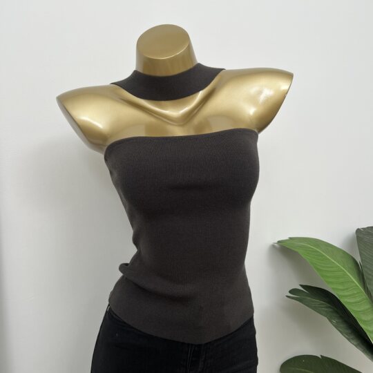 Sexy versatile leaky back halter top tube top for women