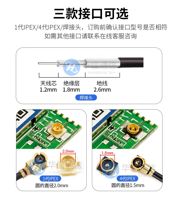 2.4G 5G 5.8G双频WIFI蓝牙内置FPC/PCB贴片高增益网卡模块天线-图3