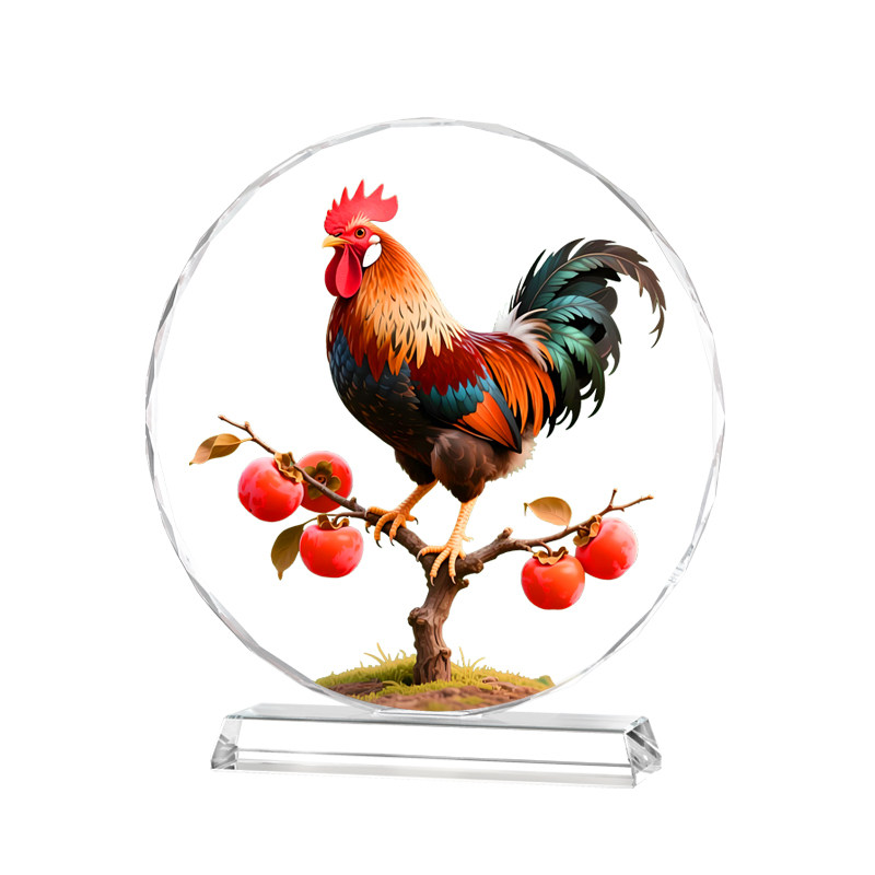 大吉大利水晶摆件生肖招财大红公鸡桌面装饰摆台家居镇宅乔迁送礼,淘宝优惠券,粉丝福利购,淘宝优惠卷