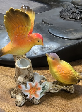 陶瓷花鸟摆件客厅玄关乔迁礼品