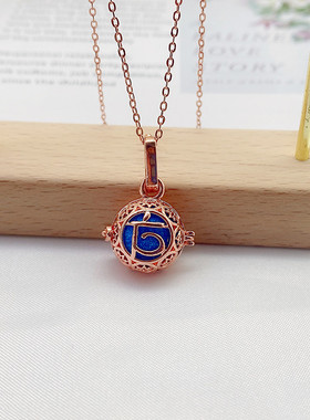 古风镂空打开瑜伽符号精油项链