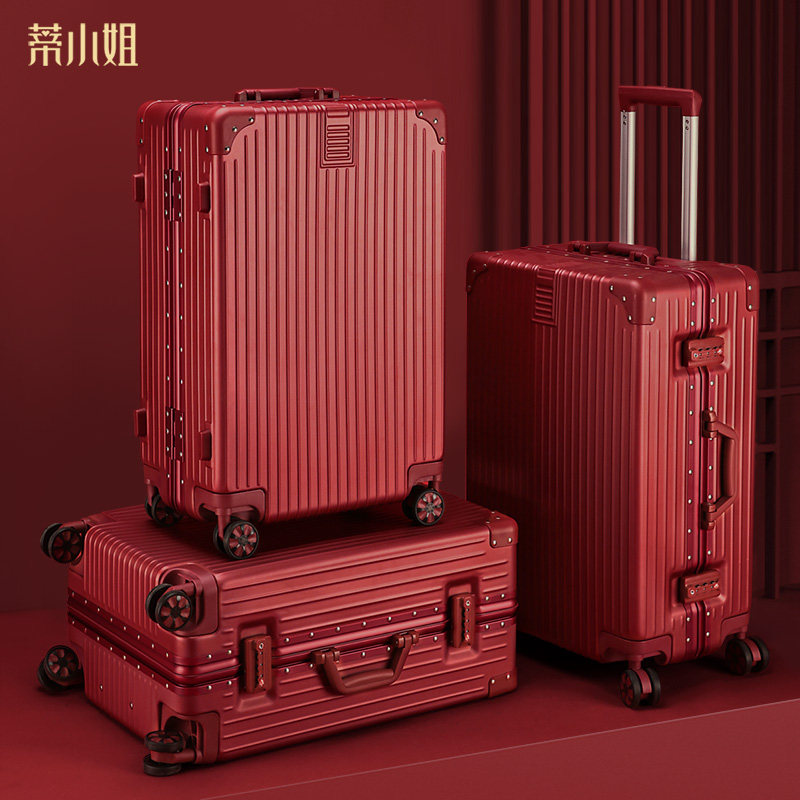 结婚陪嫁红色女密码婚礼新娘拉杆箱 蒂小姐旅行箱