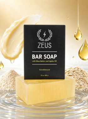 美国ZEUS-檀香男士洁面沐浴皂两用 乳木果油荷荷巴油保湿舒缓清洁