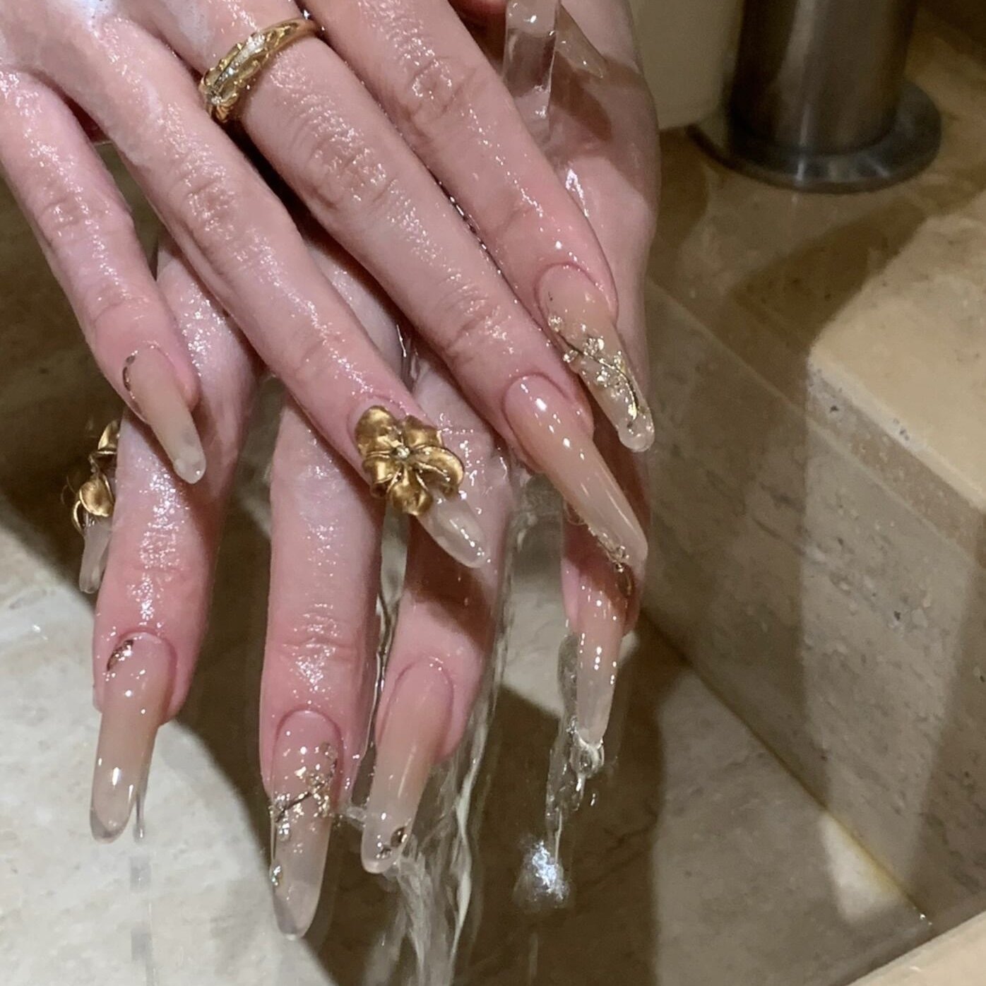 手工定制穿戴美甲长款新年战甲裸色秀禾金花婚甲新娘孕妇可拆卸甲,淘宝优惠券,粉丝福利购,淘宝优惠卷