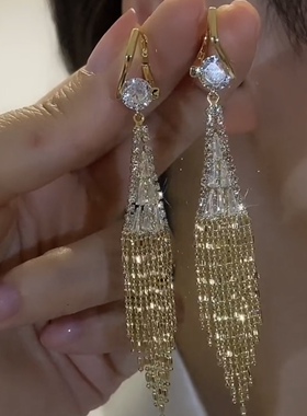 麦穗流苏耳环链条耳饰