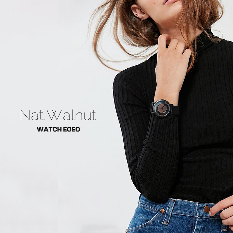 天然胡桃原木制国古风手表男女款日式极简约ins小众设计艺术概念 - 图1