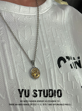 YUSTUDIO钛钢情侣卡牌骰子项链