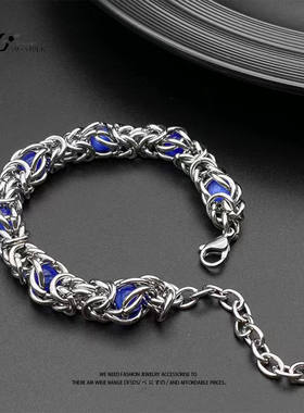 YUSTUDIO情侣钛钢人造水晶手链