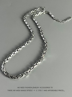 YUSTUDIO逆鳞项链男高级感小众锁骨链潮牌百搭配饰钛钢古巴链