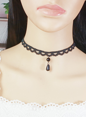 蕾丝低领配饰项链锁骨脖子饰品