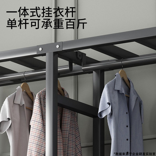 免安装加粗简易衣柜全钢架布艺收纳柜子家用卧室折叠出租房布衣柜 - 图2