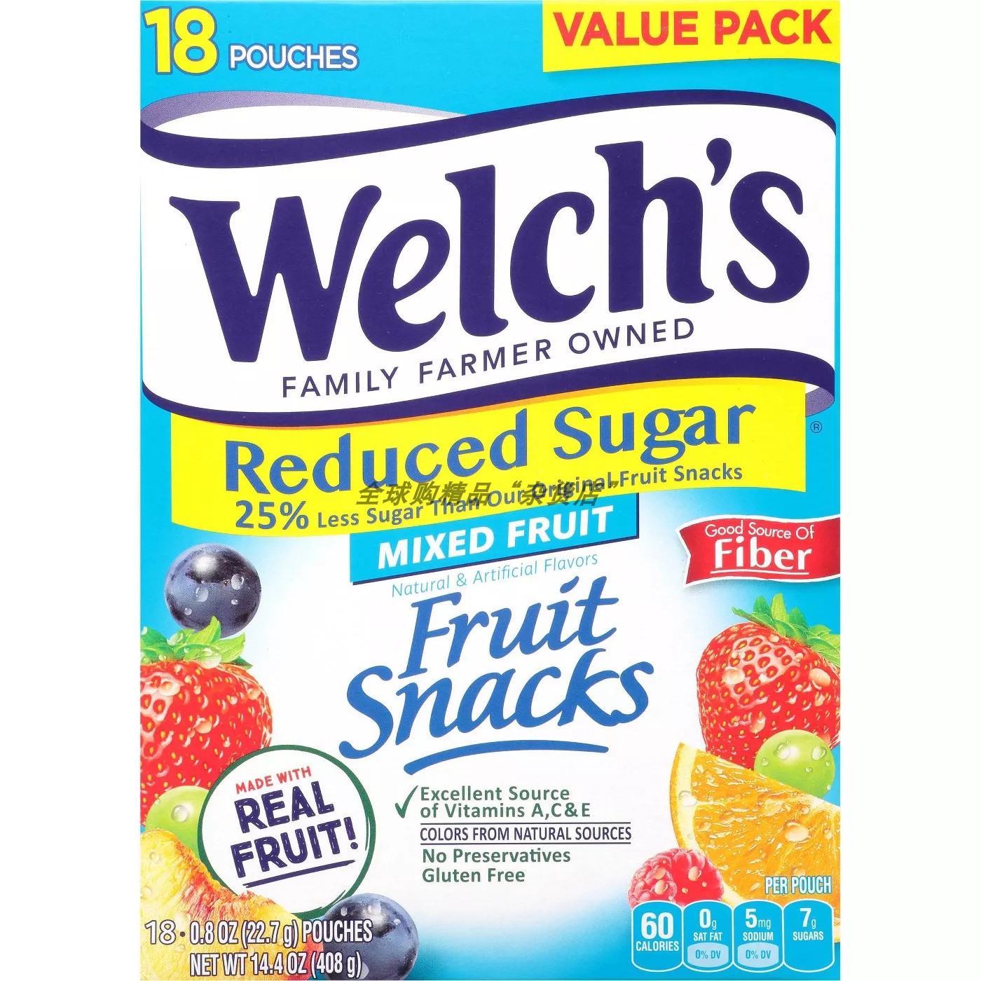 美国进口Welch's韦尔奇五彩水果混合QQ橡皮低糖低脂酸奶儿童零食-图0