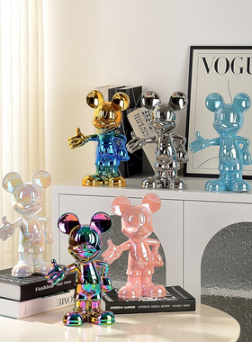 网红轻奢迎宾米奇摆件家居饰品入户玄关客厅酒柜存钱罐装饰品北欧