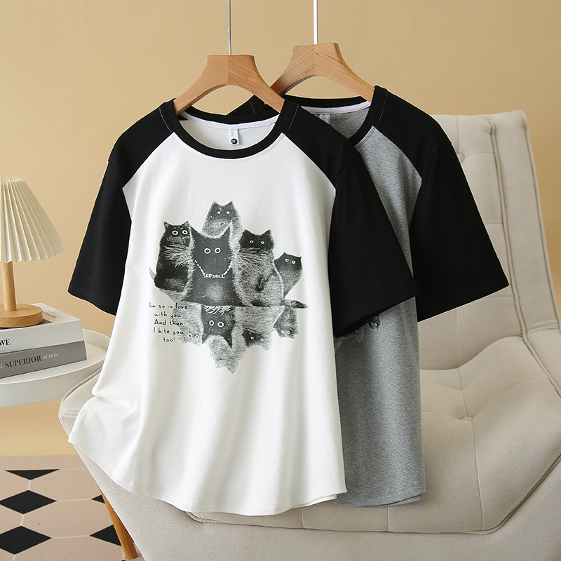 清仓200斤大码女装夏装新款卡通斑点狗印花短袖T恤遮肚子显瘦上衣,淘宝优惠券,粉丝福利购,淘宝优惠卷