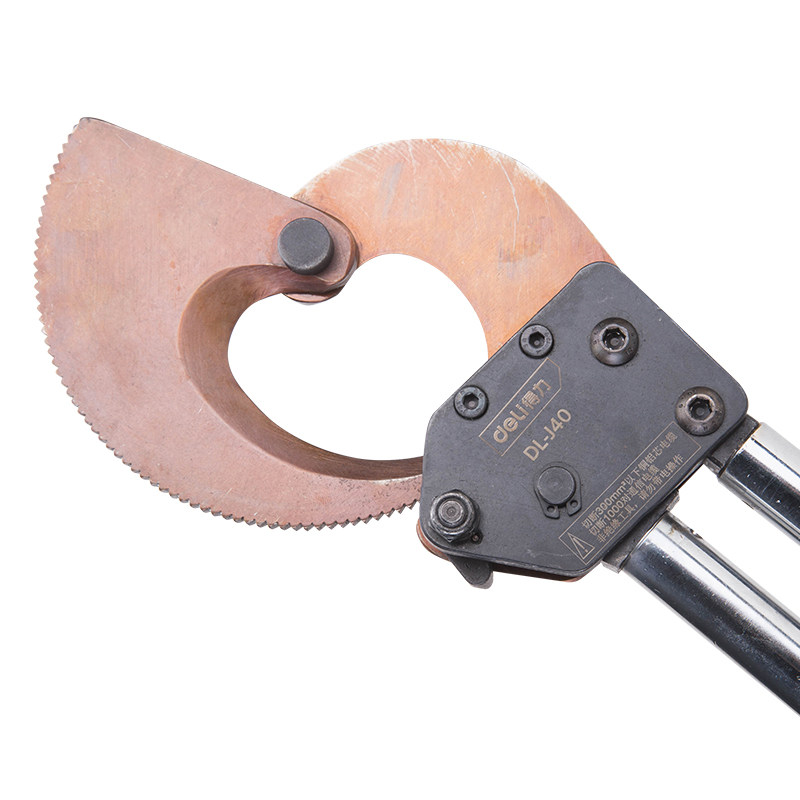 得力电缆剪齿轮剪刀棘轮式电线剪线钳大型线缆剪铜线铝线断线剪d