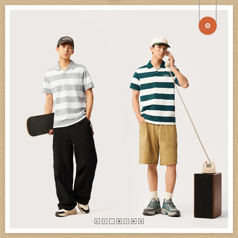 李宁运动潮流系列男子短袖2025夏季新款休闲舒适POLO衫APLV093,淘宝优惠券,粉丝福利购,淘宝优惠卷