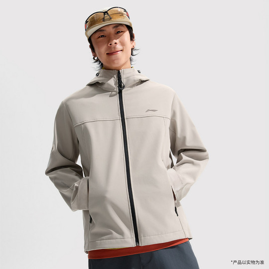 Li Ning Lotus Leaf Windbreaker Men's Autumn and Winter Plus Velvet Warm Water-Repellent Windproof Jacket Sportswear Men AFDU949