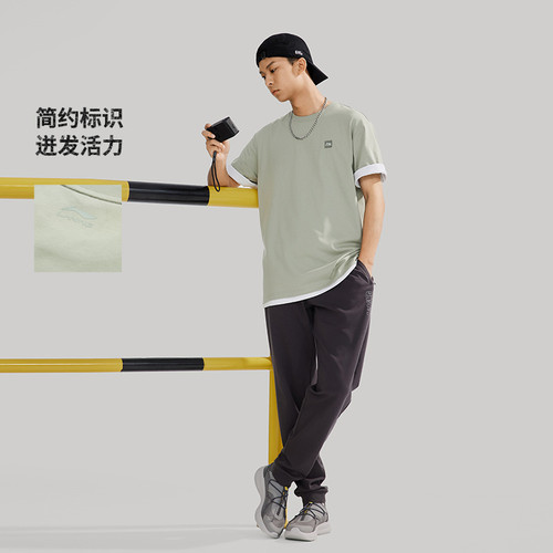 李宁短袖T恤男女款春季运动生活系列时尚常规短袖文化衫AHSU743 - 图2