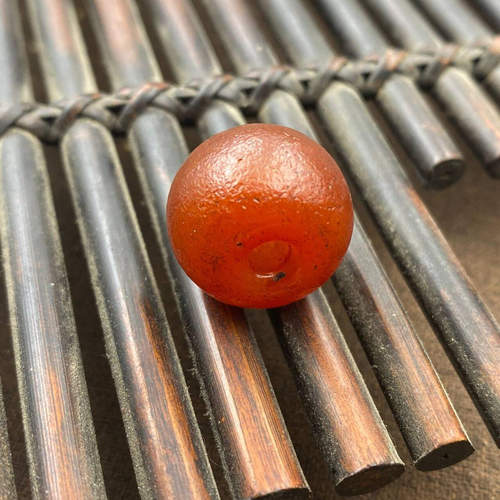 古玩民俗古法老气风化包浆红色老玛瑙珠子腰珠配饰配珠diy珠 - 图3