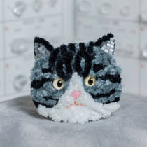 Jubilee style embroidered accessories Diy cat head material bag